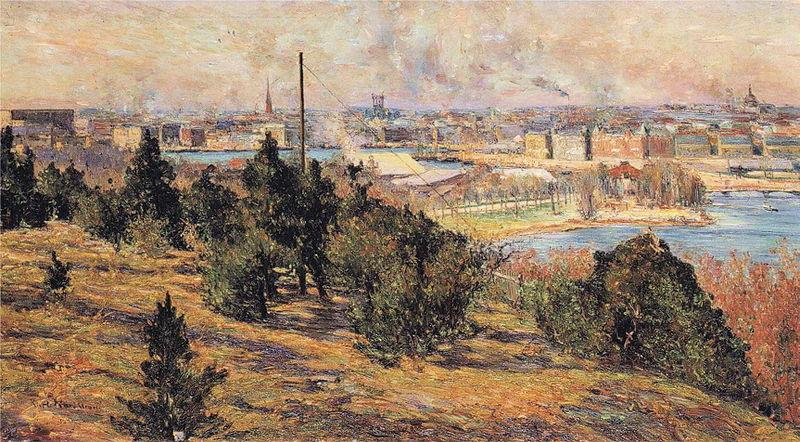 Karl Nordstrom View of Stockholm from Skansen oil painting picture